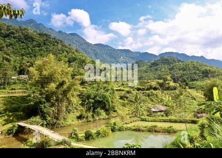 Wandern im schönen PU Luong, Vietnam Stockfoto