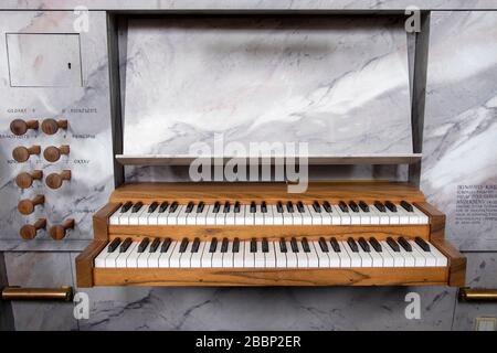 Moderne Kirchenorgel in der Trinitatis-Kirche in Kopenhagen, Dänemark, Europa Stockfoto