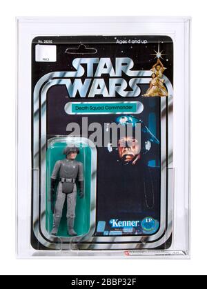 1978 Kenner Vintage Star Wars Todesschwadron Commander 12 Back-B AFA 70 EX+ Karded Action Abbildung MOC Stockfoto