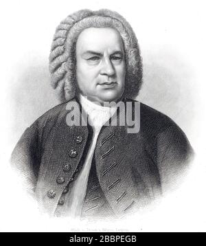 JOHANN SEBASTIAN BACH (1685-1750) deutscher Komponist des Barock im Jahr 1746 Stockfoto