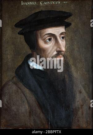 JOHANNES CALVIN (1509-1564) französischer protestantischer Theologe um 1550. Stockfoto