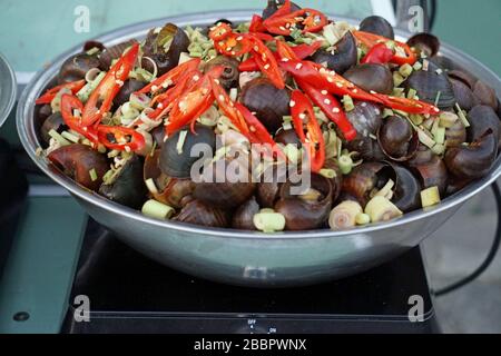 Frische Meeresfrüchte in einem Restaurant in danang in vietnam Stockfoto