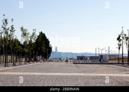 Lissabonner Promenade neben dem Kreuzfahrtterminal, Portugal Stockfoto