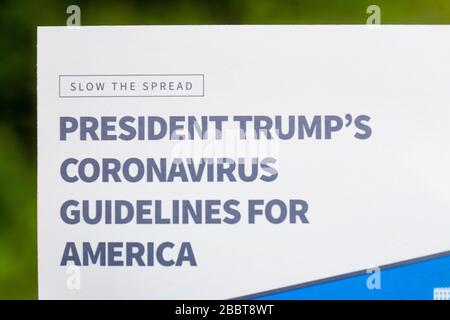 USA-Präsident Trumps Coronavirus Guidelines for America Mass Mailing Stockfoto