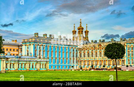 Kirche der Auferstehung im Katharinenpalast in Puschkin bei Sankt Petersburg, Russland Stockfoto