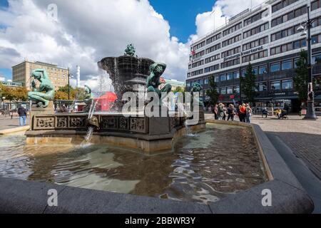 Järntorgsbrunnen in Gothenburg, Schweden, Europa Stockfoto