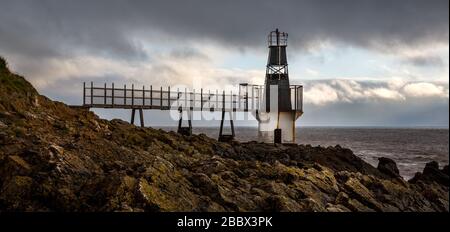 Portishead Battery Point, der häufiger als Battery Point Lighthouse bekannt ist, in Portishead, in der Nähe von Bristol, Somerset, wurde 1931 erbaut. Stockfoto