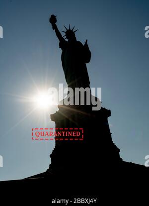 Es ist ein Ausschnitt auf Blau von Lady Liberty in die Freiheitsstatue Stockfoto