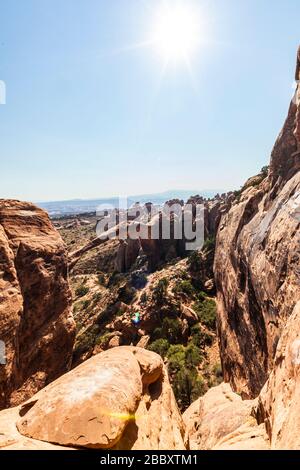 Landschaftsbogen im Arches National Park, Utah, USA. Stockfoto