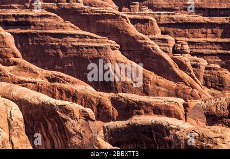 Sandsteinflossen im Devils Garden, Arches National Park, Utah Stockfoto