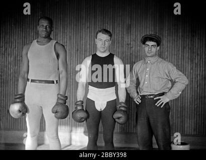 Die Boxer Bob Armstrong, Eddie McGoorty, Ed McMahon Ca. 1910-1915 Stockfoto