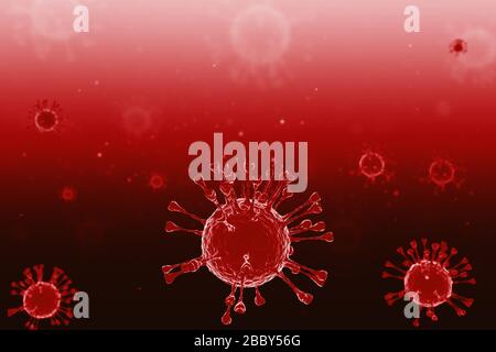 Covid SARS MERS Virus 3D-Illustrationskonzept für Hintergrunddarstellung. Stockfoto