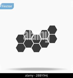 Symbol für Wabenvektor. Wabensymbol für Bienen. Symbol für Wabenprodukte. Wabensymbol. Stock Vektor