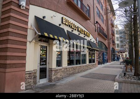 Eingang zum Restaurant Buffalo Wild Wings Stockfoto