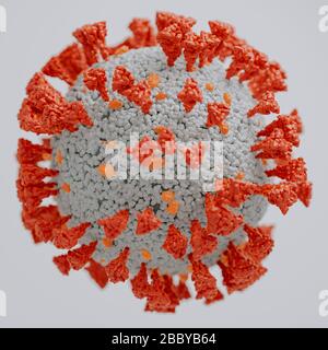 COVID-19 SARS, Coronavirus, SARS-COV, SARS COV, Virus 2020, MERS-COV, Virus 2019-nCoV 3D Rendering Illustration Stockfoto
