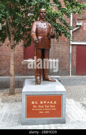 Eine Statue von Sun Yat-Sen in Melbourne, Australien Stockfoto