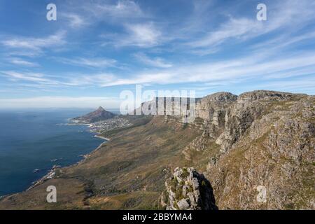 Draufsicht von judas Peak auf dem Tisch Bergpanorama Blick, kapstadt Südafrika Stockfoto