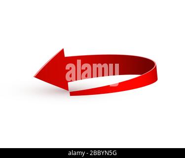 Realistischer roter, wirbelnde Pfeil. Vektorgrafiken auf weißem Hintergrund Stock Vektor