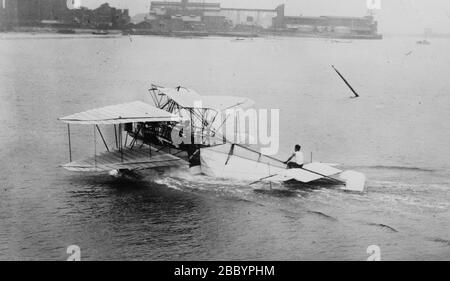 Hydroplane entworfen von Frank Herbert 'Bert' Harriman, einem frühen Luftfahrtpionier Ca. 1910-1915 Stockfoto