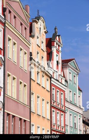 Rynek Platz in der Stadt Wroclaw, Polen. Architektur der Altstadt. Stockfoto