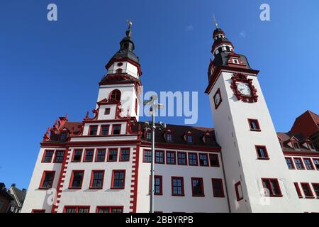 Chemnitz, Deutschland (Sachsen). Neumarkt - Altes Rathaus. Stockfoto