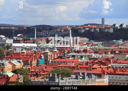 Stadt Göteborg in Schweden. Skyline mit lorensberg Bezirk und das Stadion. Stockfoto