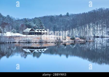Malerische Winteransicht im Greenville County, South Carolina Stockfoto