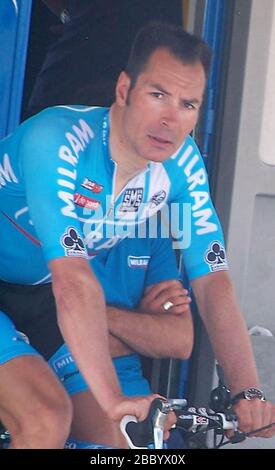 Erik Zabel vom Team Milram während der Tour de Catalogne 2006, Etappe 1 Radrennen, Salou - Salou ITT (12,6 km) am 15. Mai 2006 in Salou, Espagne - Foto Laurent Lairys/DPPI Stockfoto