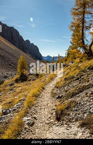 Bergwanderweg an 7 Seen Tal Stockfoto