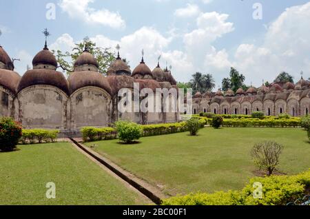 Eine weitere Ansicht des 108 shiva-tempels in Kana Bardhaman westbengalen Stockfoto