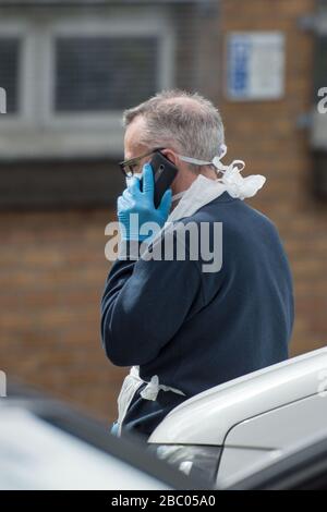 Glasgow, Großbritannien. April 2020. Abgebildet: Szenen des NHS Covid19 Testing Center in der Barr Street, Glasgow. Kredit: Colin Fisher/Alamy Live News Stockfoto