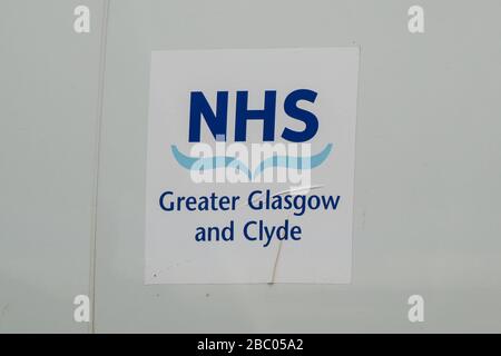 Glasgow, Großbritannien. April 2020. Abgebildet: Szenen des NHS Covid19 Testing Center in der Barr Street, Glasgow. Kredit: Colin Fisher/Alamy Live News Stockfoto