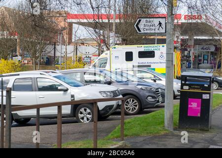 Glasgow, Großbritannien. April 2020. Abgebildet: Szenen des NHS Covid19 Testing Center in der Barr Street, Glasgow. Kredit: Colin Fisher/Alamy Live News Stockfoto