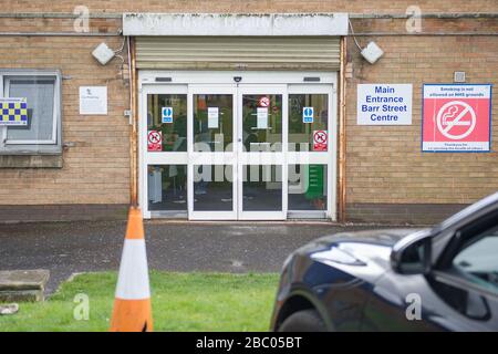 Glasgow, Großbritannien. April 2020. Abgebildet: Szenen des NHS Covid19 Testing Center in der Barr Street, Glasgow. Kredit: Colin Fisher/Alamy Live News Stockfoto