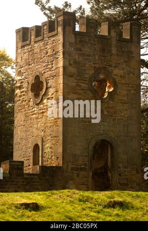 Stainborough Castle Folly, Wentworth Castle Gardens, South Yorkshire Stockfoto