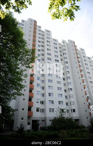 Hochhäuser im Münchner Stadtteil Neuperlach. [Automatisierte Übersetzung] Stockfoto