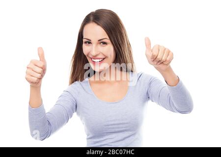 Porträt einer jungen Frau im studio Stockfoto