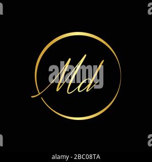 Vektor-Vorlage für das anfängliche MD-Letter-Logo. Abstraktes Design mit MD-Logo. Minimalistisches Linked Letter Trendy Business Logo Design Vector Template. Stock Vektor