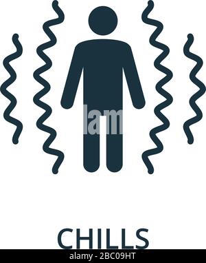 Symbol für Schüttelfrost. Einfache Abbildung aus der Sammlung Coronavirus. Symbol für kreative Schüttelfrost für Webdesign, Vorlagen, Infografiken und mehr Stock Vektor
