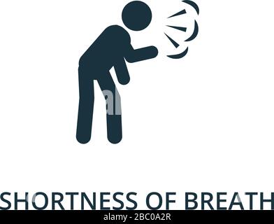 Symbol für Kurzatmigkeit. Einfache Abbildung aus der Sammlung Coronavirus. Symbol für kreative Atemnot für Webdesign, Vorlagen und Infografiken Stock Vektor