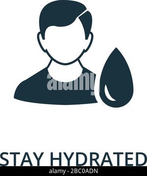 Symbol für Feuchtigkeitszufuhr. Einfache Abbildung aus der Sammlung Coronavirus. Creative-Stay-Hydrate-Symbol für Webdesign, Vorlagen, Infografiken und mehr Stock Vektor