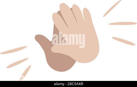 Emoji-Symbol "Hände klatschen". Applause Gesture Logo. Gratulation. Isolierte Vektorgrafiken Stock Vektor