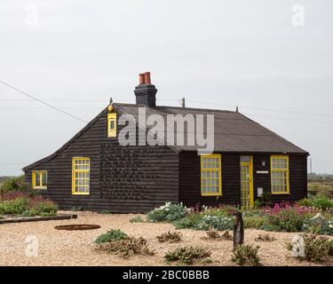 Prospect Cottage, einst im Besitz von Derek Jarman in Dungeness an der Kent Coast, Großbritannien Stockfoto