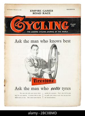 Britisches Magazin "Cycling" aus dem Februar 1950 Stockfoto