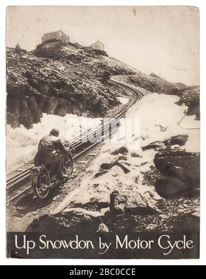 Verkaufsbroschüre "up Snowdon by Motorcycle" von 1924 für die B.S.A. Cycles Ltd Stockfoto