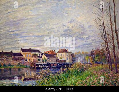 Abend in Moret Ende Oktober Alfred Sisley 1839-1899 britischen / französischen Impressionisten Frankreichs Stockfoto