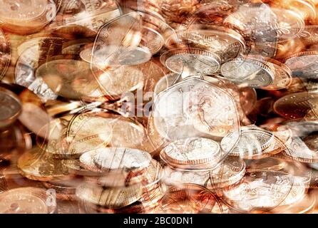 Ein Verbund britischer Münzen 31-03-2020 Stockfoto