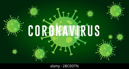 Coronavirus Hintergrund, Covid-19 Hintergrund, Coronavirus Hintergrund mit grünem Gradient Stock Vektor