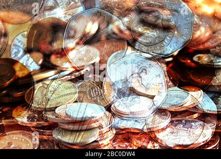 Ein Verbund britischer Münzen, 31-03-2020 Stockfoto