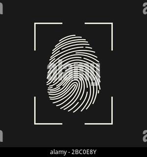 Fingerabdrucksymbol. Cyber-Sicherheitskonzept. Authentifizierungskonzept für digitale Sicherheit. Biometrische Autorisierung. Identifikation. Vektorgrafiken. Stock Vektor